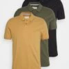 Pier One 3 Pack - Poloshirt - Camel/Khaki/Black