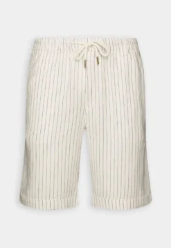 Pier One Linen Blend Drawcord Shorts- Shorts - Off-White