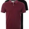 Pier One 2 Pack - Poloshirt - Bordeaux/Black