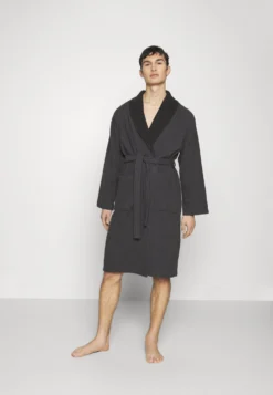Pier One Shawl Towel Bathrobe - Badjas - Dark Grey