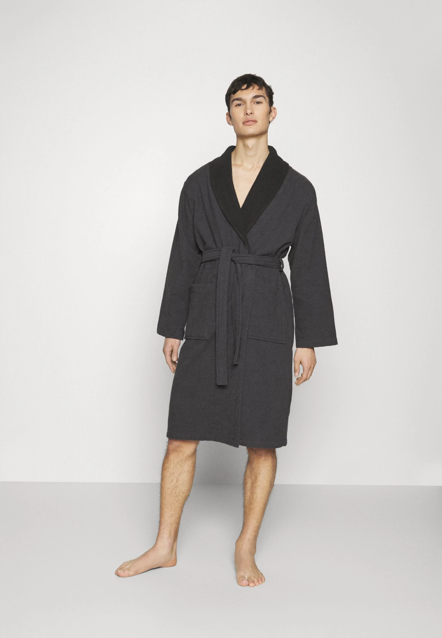 Pier One Shawl Towel Bathrobe - Badjas - Dark Grey 1 Pier One Shawl Towel Bathrobe - Badjas - Dark Grey