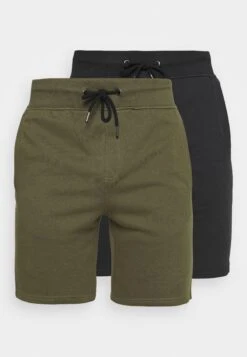 Pier One 2 Pack - Shorts - Black/Olive -Pier One Aanbiedingen Winkel 97446a5d1f4444a39e0756e4edaa81f0