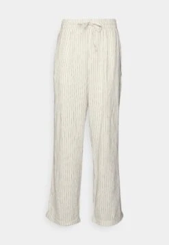 Pier One Drawcord Trousers Linen Blend - Broek - Off-White -Pier One Aanbiedingen Winkel 976f1ac0d05743c092e5a017af8c58d1