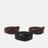 Pier One 3 Pack Unisex - Riem - Black/Brown/Dark Brown