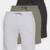 Pier One 3 Pack - Pyjamabroek - Black/Mottled Grey/Khaki