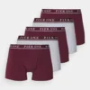 Pier One 5 Pack - Onderbroeken - Bordeaux/Mottled Grey