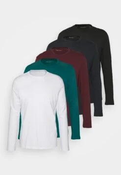 Pier One 5 Pack - Longsleeve - White/Dark Blue/Black -Pier One Aanbiedingen Winkel d83220e9e54d43fcb8998bbd6af96e96