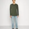 Pier One 2 Pack - Longsleeve - Off-White/Dark Green