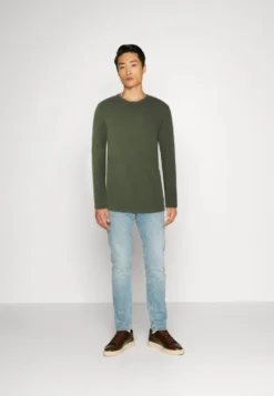 Pier One 2 Pack - Longsleeve - Off-White/Dark Green